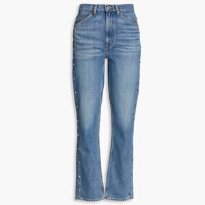 RE/DONE 70s Straight Leg Studded Jeans Moon Stoned Stud Wash Women’s Size 24